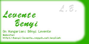 levente benyi business card
